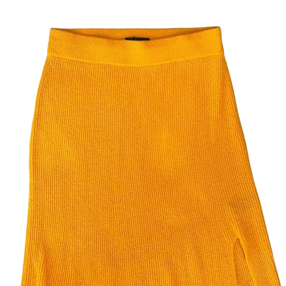 Rag & Bone Women's Soleil Deep Yellow Knit Midi Skirt Size Medium - Picture 4 of 13